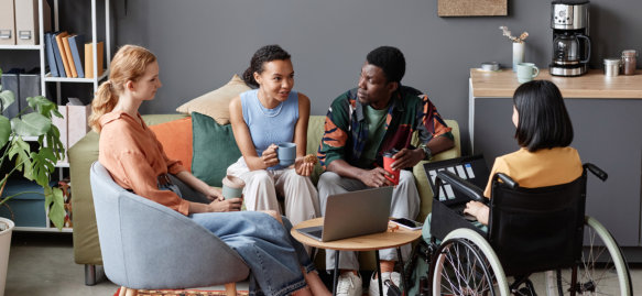 group of people talking