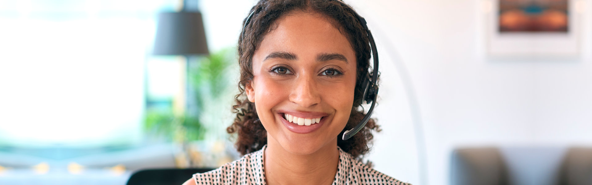 a woman smiling